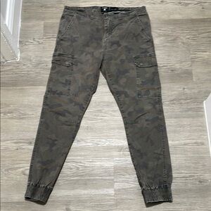 Globe Green and Brown Cargo Pants with Tapered Fit